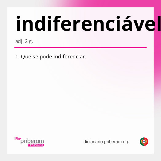 Significado de indiferenciável