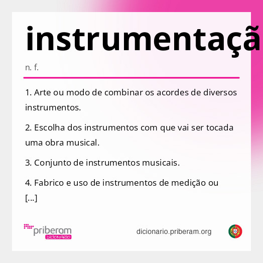 
   Significado de instrumentação