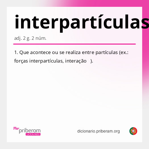 Significado de interpartículas