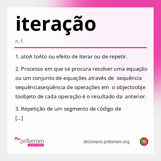 
   Significado de iteração