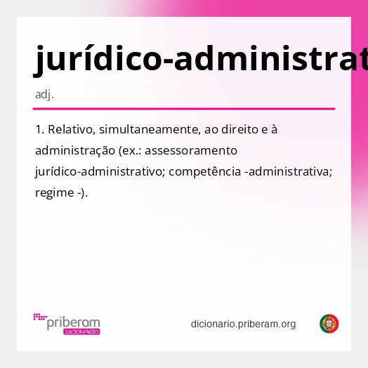 
   Significado de jurídico-administrativo