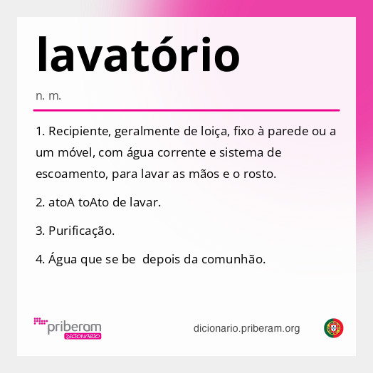 
   Significado de lavatório