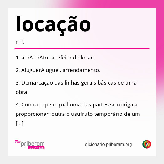 
   Significado de locação