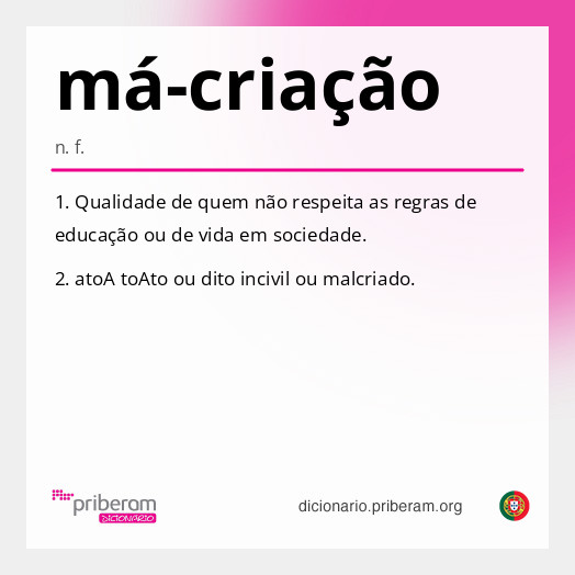 Significado de má-criação