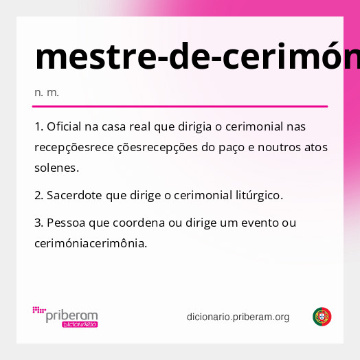 
   Significado de mestre-de-cerimónias