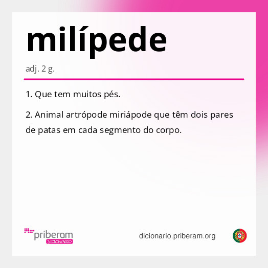 
   Significado de milípede