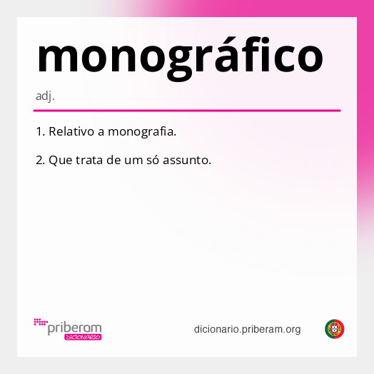 
   Significado de monográfico