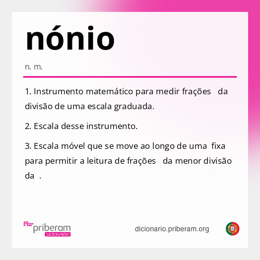 
   Significado de nónio