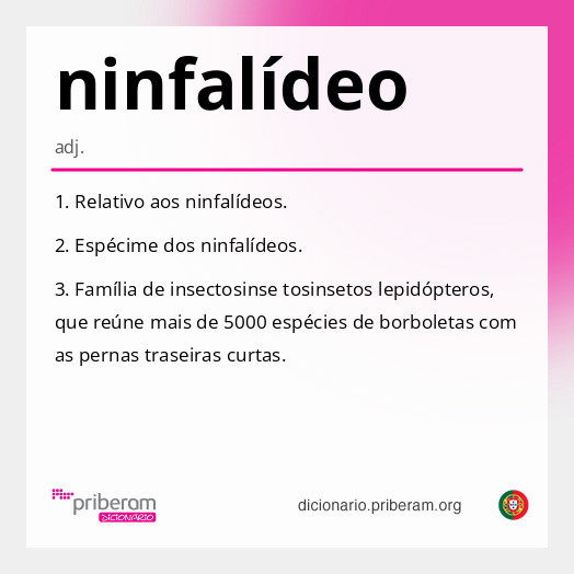 
   Significado de ninfalídeo