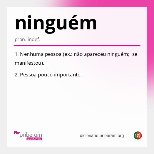 
   Significado de ninguém