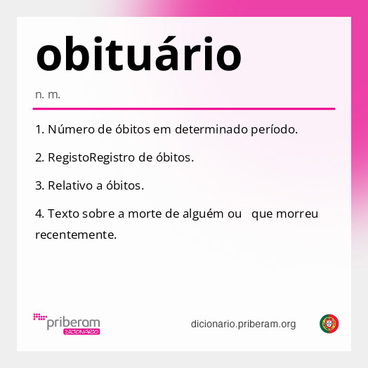 
   Significado de obituário