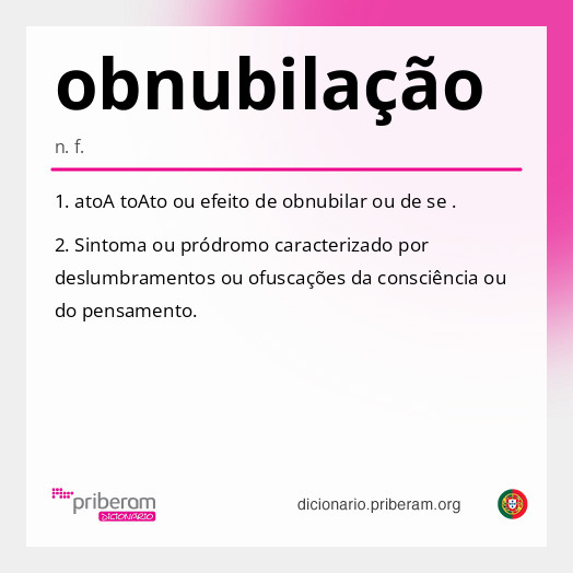 
   Significado de obnubilação
