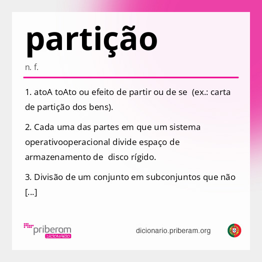 Significado de partição