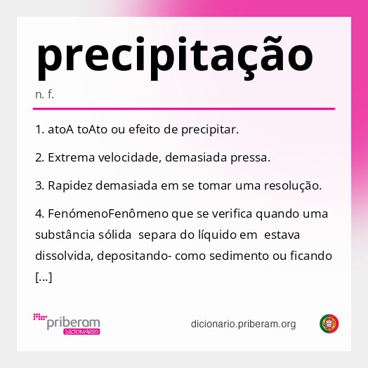 
   Significado de precipitação