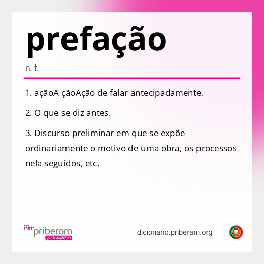 Significado de prefação