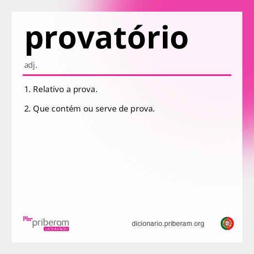 Significado de provatório