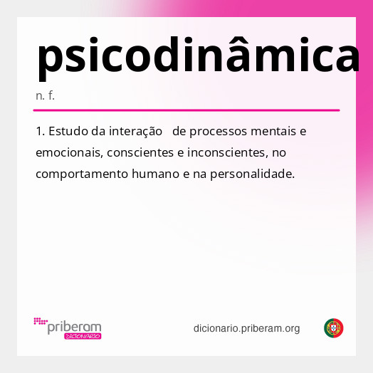 
   Significado de psicodinâmica