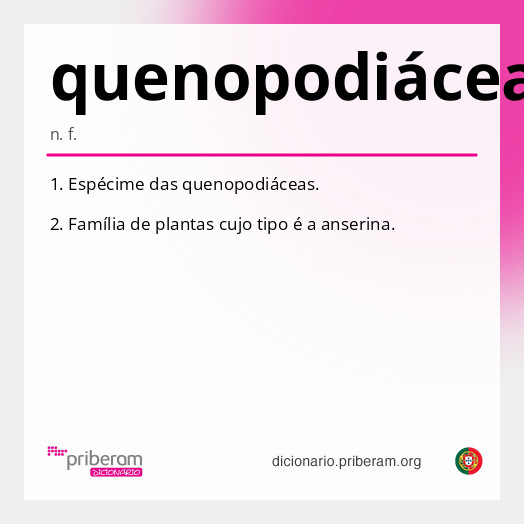 
   Significado de quenopodiácea