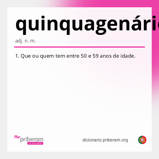 
   Significado de quinquagenário