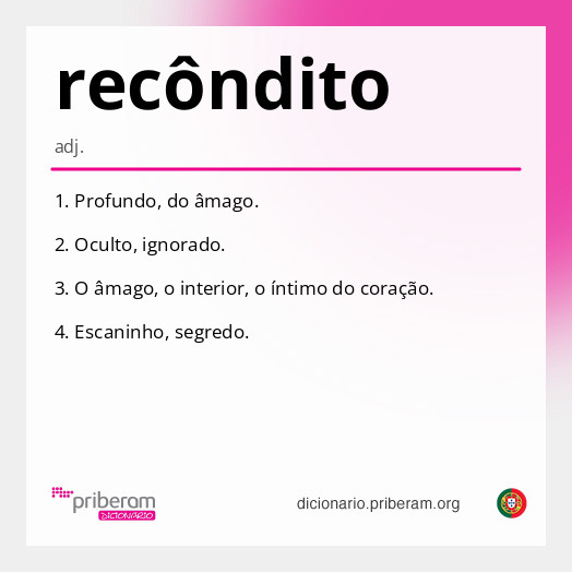 
   Significado de recôndito
