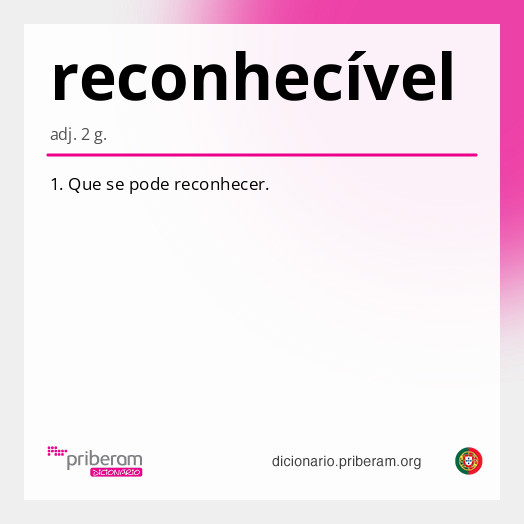 
   Significado de reconhecível