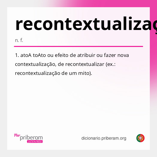 
   Significado de recontextualização