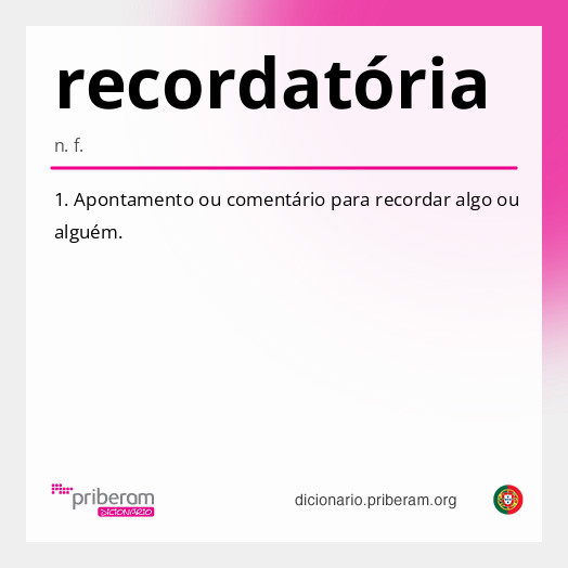 
   Significado de recordatória