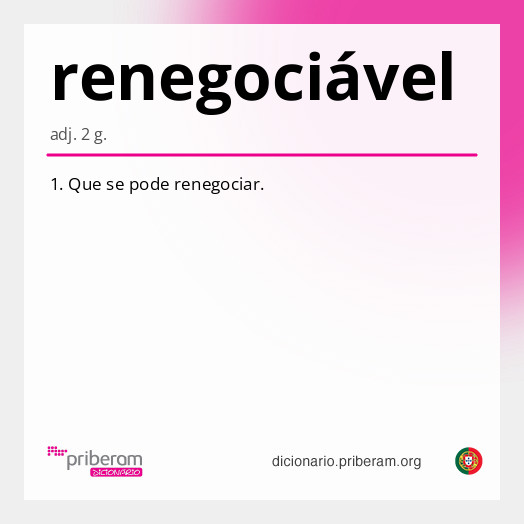 Significado de renegociável