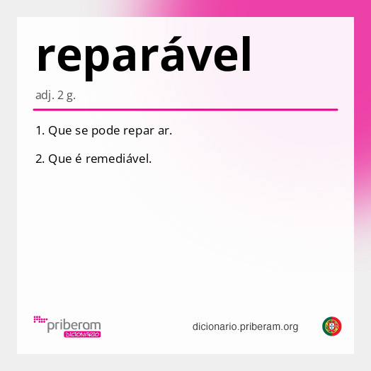 
   Significado de reparável
