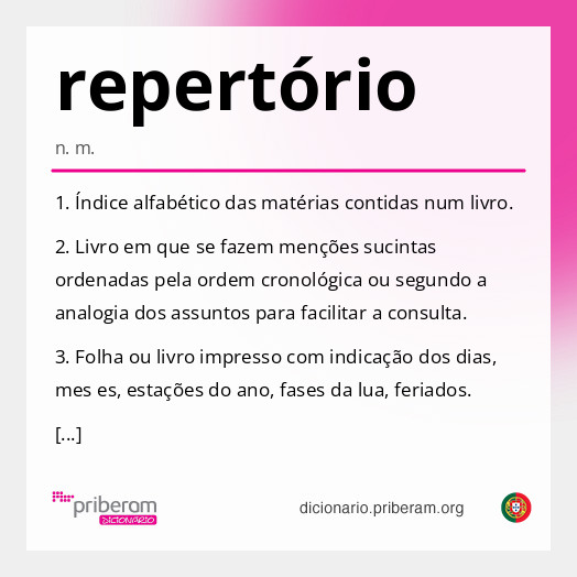 
   Significado de repertório