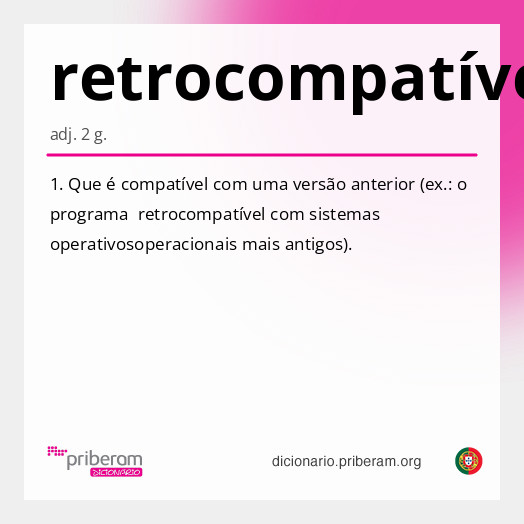 
   Significado de retrocompatível