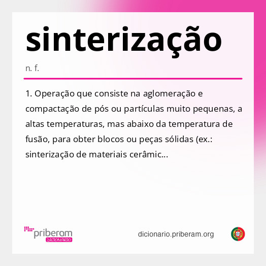 
   Significado de sinterização