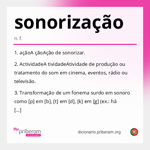 
   Significado de sonorização