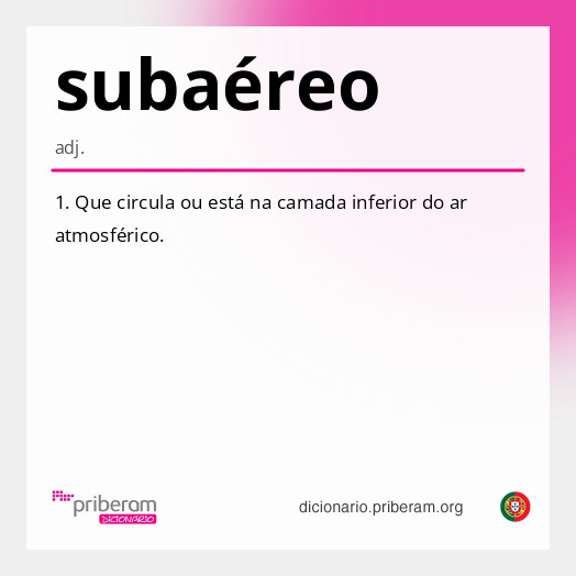 
   Significado de subaéreo