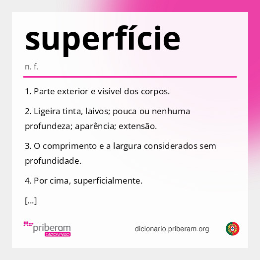 
   Significado de superfície
