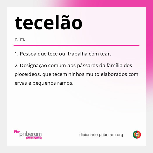 
   Significado de tecelão