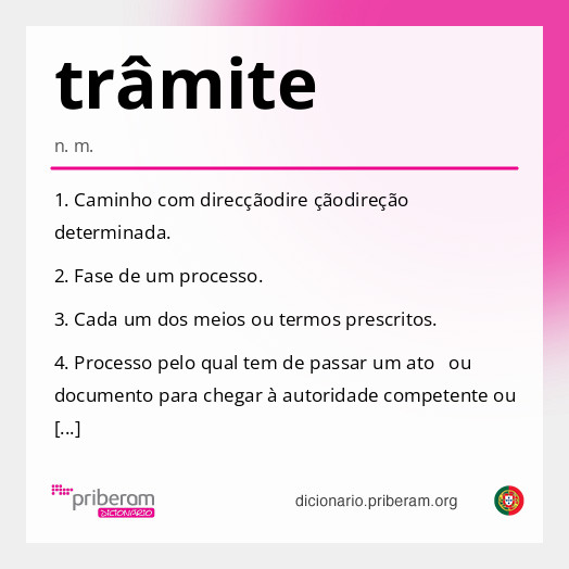 
   Significado de trâmite
