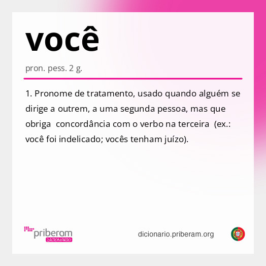 
   Significado de você