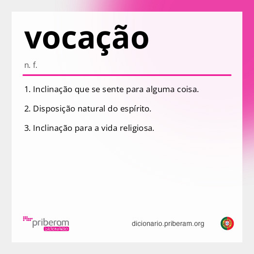 
   Significado de vocação