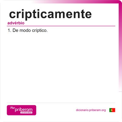 Significado de cripticamente