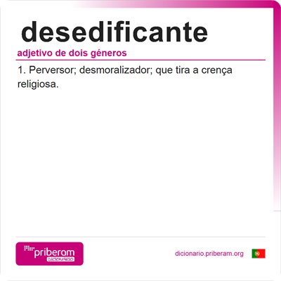 Significado de desedificante