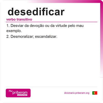 Significado de desedificar